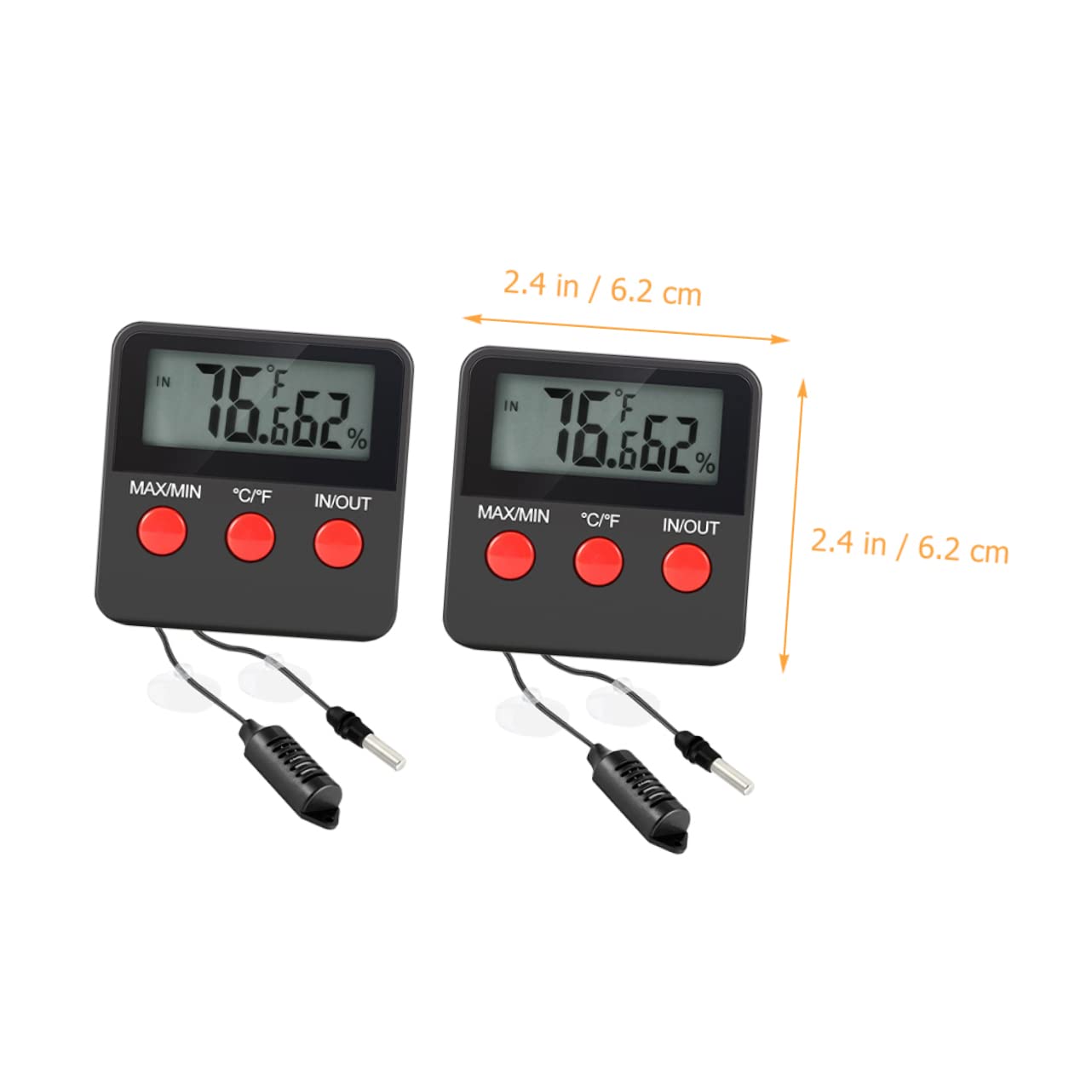 ORFOFE 2juegos Termómetro Digital Medidor De Humedad Monitor De Temperatura y Humedad Para Reptiles