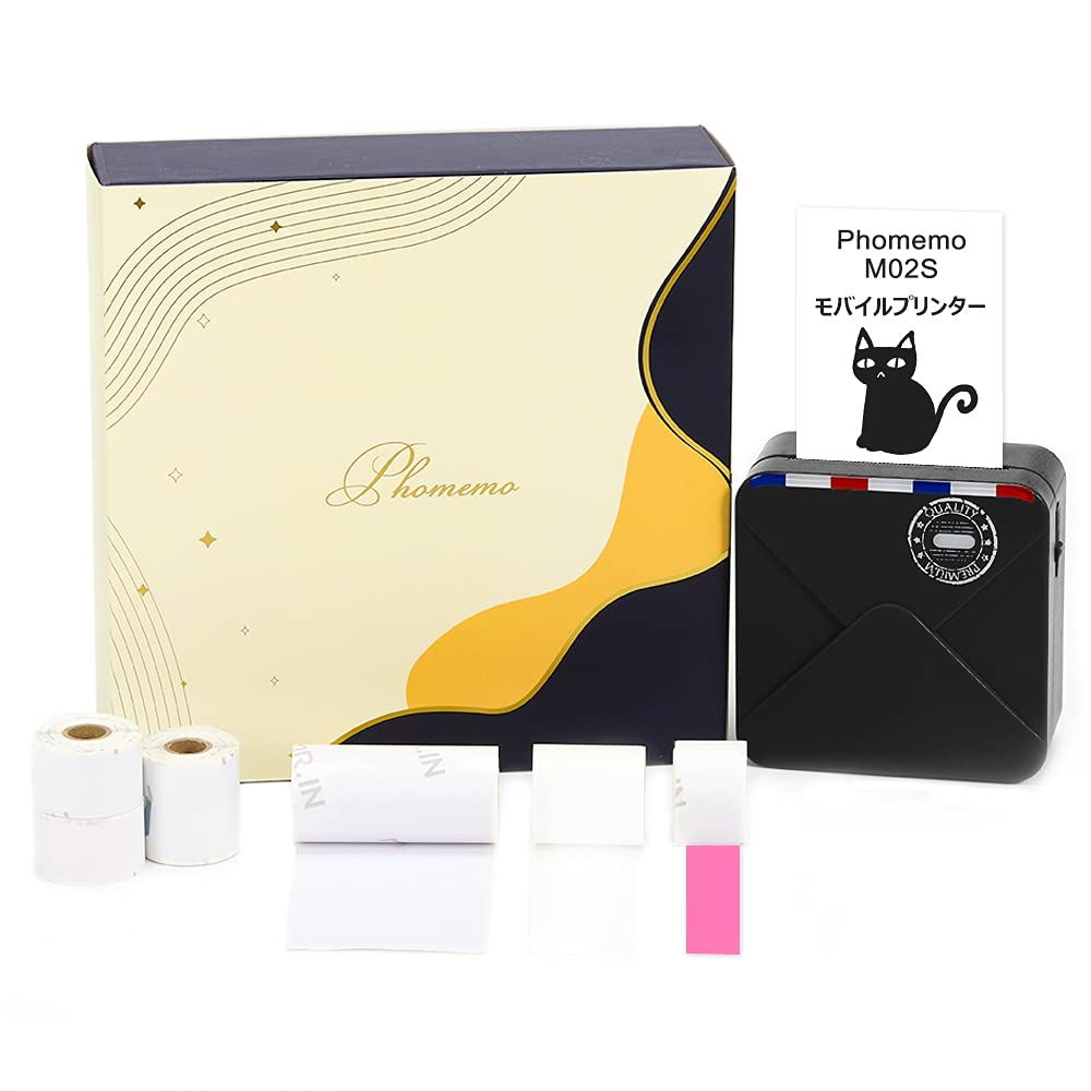 Phomemo M02S 300DPI Portable Printer, Gift Box Set Include 6
