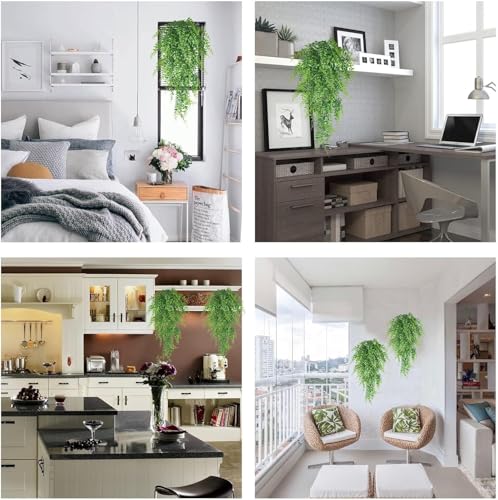 WSTELHH 2Pack Artificial Hanging Plants Fern Vine - Fake Ivy Leaves Decoration for Ivy Plant for Indoor Outdoor Decor, Artificial Suitable for Bathroom Balcony Living Room - Cosy Home Interiors WSTELHH 2Pack Artificial Hanging Plants Fern Vine - Fake Ivy Leaves Decoration for Ivy Plant for Indoor Outdoor Decor, Artificial Suitable for Bathroom Balcony Living Room - Image 6