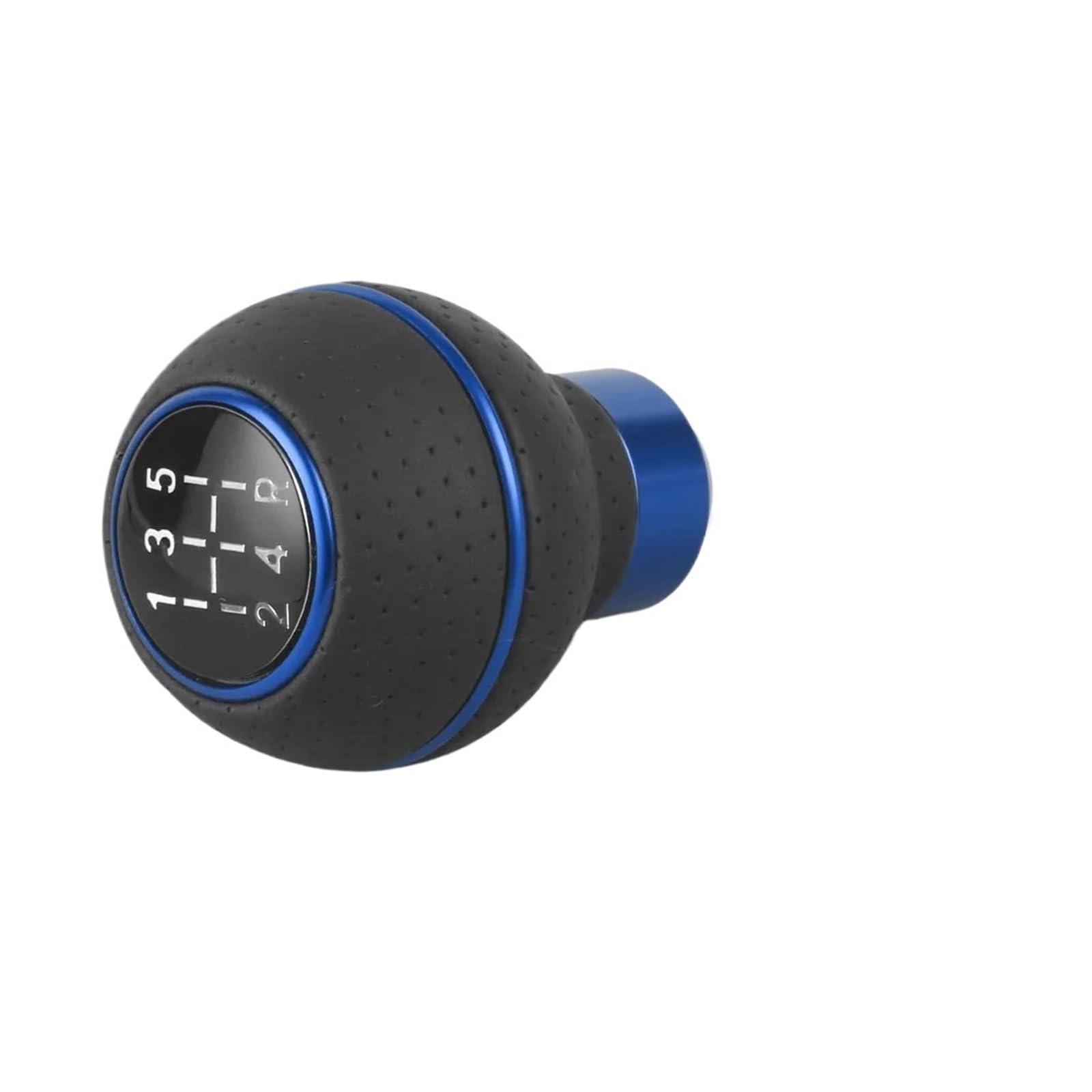 Jeocoai Blue Car Gear Knob 5 For Speed Universal Leather＆Aluminium Car Gear Shift Knob For M8 M10 M11 M12(Blue)