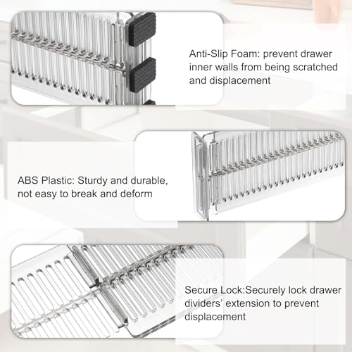 Expandable Drawer Dividers 6-Pack - Adjustable Organizers - Image 3