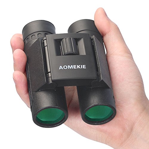 Aomekie AO3007 8X25 Compact Roof Folding Binoculars, Pocket, with Green Coating Lens