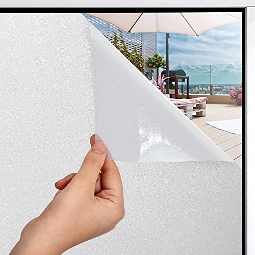 Image of HOME13 Frosted Window Film,100% Privacy Window Film Decorative Static Cling,Non-Adhesive Frosted Glass Window Film for Home,Living Room (Vinyl, 20 inch by 340 inch Inches)