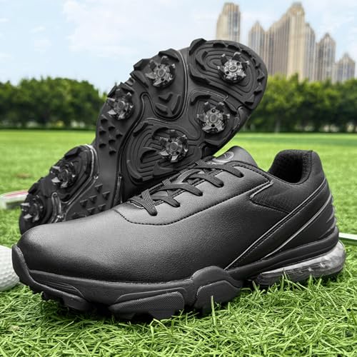 Image of Spikes Golf Shoes Men Training Golf Sneakers Comfortable Walking Footwears for Golfers