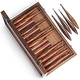 Complete Crochet & Knitting Set: Includes ergonomic 13 set Wooden crochet hooks and rosewood box, for beginners and adults. Perfect for All Ages: Suitable for kids, adults, and women; ideal for learning new crafts or enhancing existing Crocheting and...