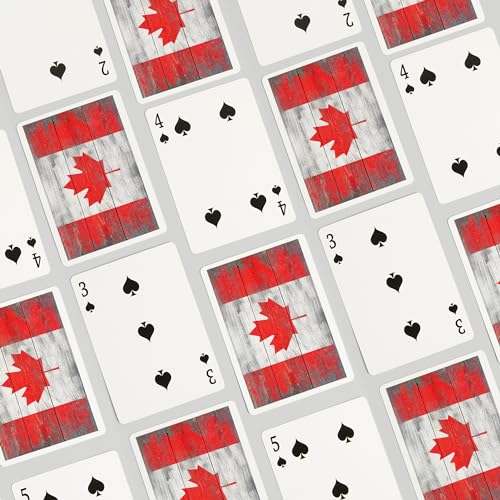 Baraja de Póker con Bandera Rústica de Canadá, 52 cartas miniatura 4