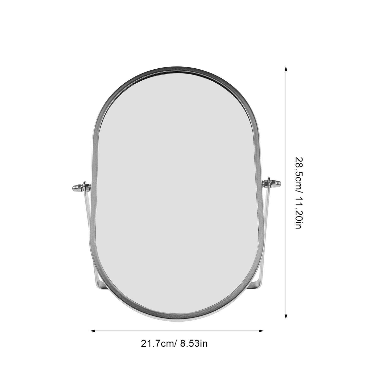 Espejo de Maquillaje Plegable de Escritorio Plateado Grande, Espejo Portátil para Tocador y Dormitorio Base Estable y Ángulo Ajustable, Adecuado para Viaje y Cuidado Personal