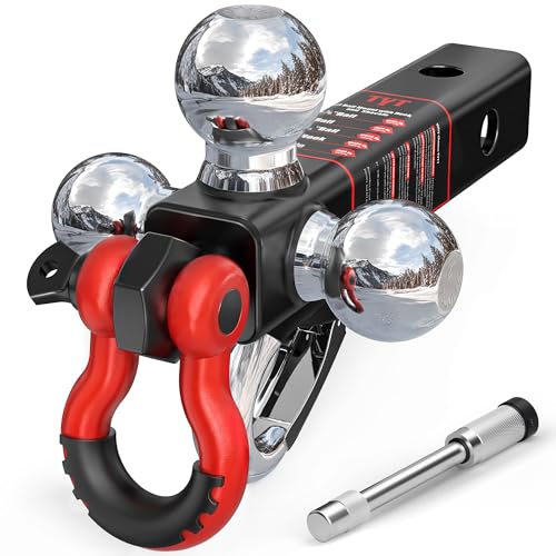 TYT Tri Ball Mount Trailer Hitch ，Fits 2 inch Receiver,
