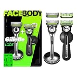 Gillette Labs Razor Duo Pack for Men, 1 Face Razor, 1 Body + Intimate Razor, 4 Razor Blade Refills (2 Face, 2 Body)