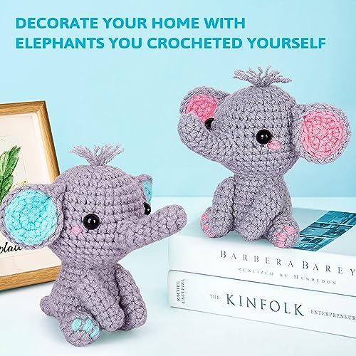 Image of Crochet Kit for Beginner, Upgraded Easy Yarn Crochet Starter Kit w Step-by-Step Video Tutorials, Beginner Crochet Kit for Adults & Kids, Men & Women, Complete Kit Included, 3Pack Whale Family