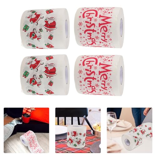 Toalla de invitados navideña en rollo de papel decorativo de Papá Noel para regalar 8