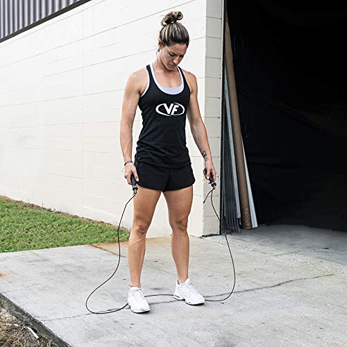 Valor Fitness Adjustable Speed Rope - Speed Jump Rope with Ball Bearings and Non-Kinking Cable – Ideal for Cross Training and Other High Intensity Workouts with Skipping Rope