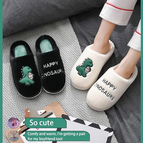 Cute Cartoon Slippers for Couples Kawaii Bear Indoor Non-Slip House Shoes Adorable Happy Dinosaur Plush Home Floor Footwear Unisex3