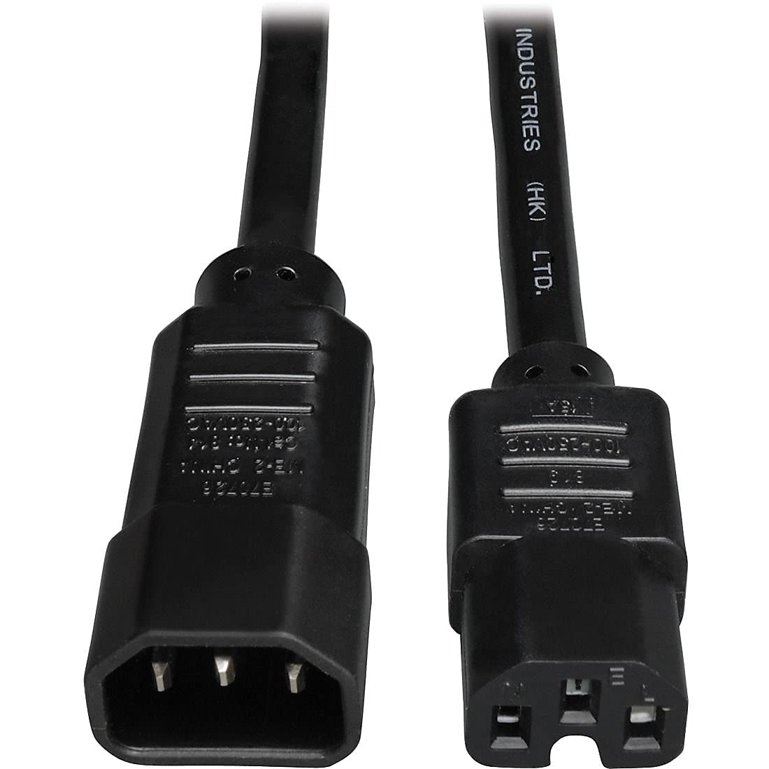 Tripp Lite P018-010 Netzkabel C14 auf C15 – hochleistungsfähig, 15 A, 250 V, 14 AWG, 3,05 m, schwarz