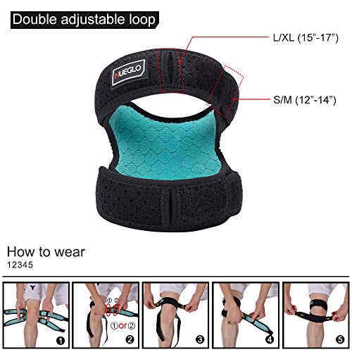 Dual Patella Knee Strap for Knee Pain Relief, Adjustable Neoprene Support Brace for Active Individuals