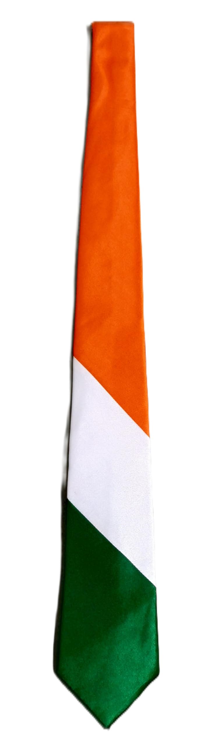 xgleam Tricolour Necktie, Saffron White Green, Free Size Formal Tie-picture-16
