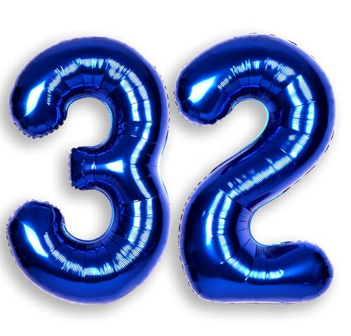 SULALABOO Ballon Chiffre Géant 32 Bleu Marin 40 Inch Hélium