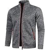 [アスペルシオ] フルジップ フリース ジャンパー フードなし 長袖 ストリート オシャレ アウター メンズ 立て襟 フリースジャケット 軽量 ジップアップ 裏フリース 通勤 通学 登山 ハイネック コンパクトジャケット ライト スタンドカラー ゴルフウェア 暖かい アウトドア 防寒 スポーツ ジャケット ゴルフ ブルゾン スポーツウェア キャンプ ジップ チャック ポケット (3XL) グレー