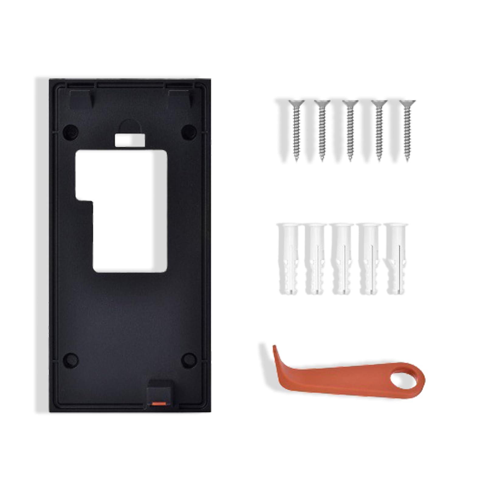 fKiZanthene Adhesive Doorbell Mount with No-Drill Backplate, Secure Sticky Bracket for Video Doorbells and Home Entry Areas, Suitable for Doors Walls and Flat Surfaces