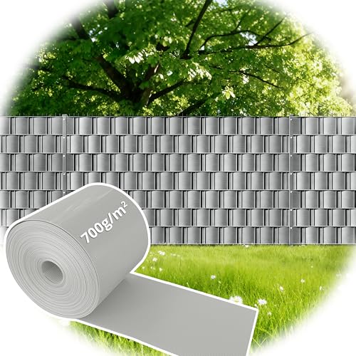 SUMORISE Brise Vue Occultant Clôture en 26 m x 19 cm. 700 g/m² Bande de protection visuelle PREMIUM en PP. Film occultant pour clôtures en double grillage...