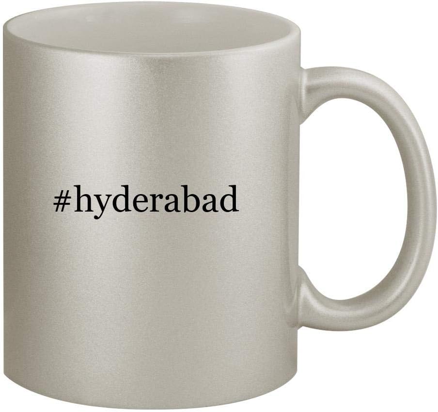 #hyderabad - 11oz Hashtag Silver Coffee Mug Cup, Silver