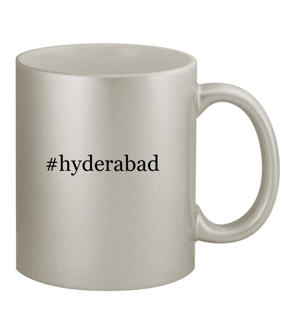 #hyderabad - 11oz Hashtag Silver Coffee Mug Cup, Silver