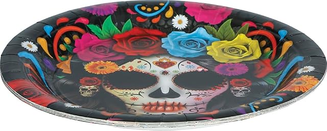 Foto 3 de 5 de FIESTAS GUIRCA - Plato Fiesta Calavera Día de Muertos - 23 cm - Multicolor