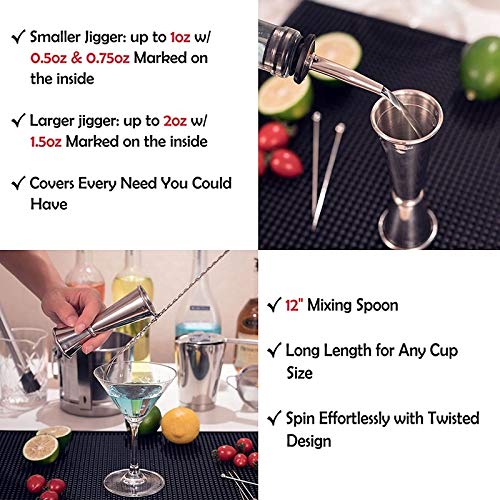 Set coctelera y accesorios de acero inoxidable miniatura 5