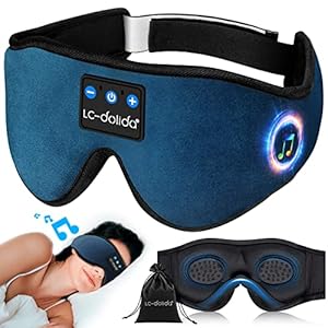 Sleep Mask Bluetooth V5.4, Sleep Headphones Music 3D Eye Cover Headsets Travel Built-in HD Ultra Soft Thin Speakers Microphones For Side Sleeper Airplane,Personalised Gifts for Men Women Mom Dad Unisex Women’s Day Gift