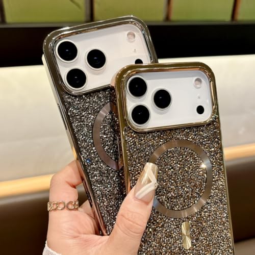Coque antichoc strass iPhone 16 Plus fermeture magnétique argent - 4