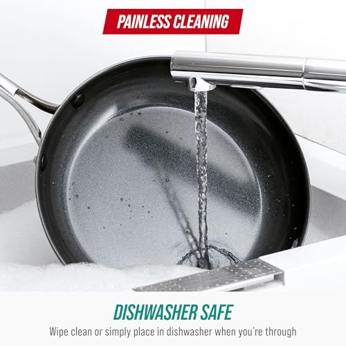 Image of Blue Diamond 8 inch Nonstick Frying Pan Skillet, Diamond Infused Ceramic PFAS-Free, Dishwasher & Oven Safe, Stay Cool Handle, Durable Non Toxic Metal Utensil Safe, Egg & Omelet Pan, Turquoise