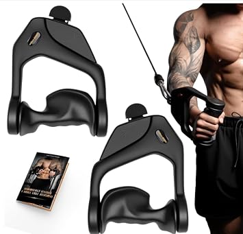 M MANUEKLEAR Non-Slip D Handle Cable Attachment for Cable Machines, Gym Exercise Accessory