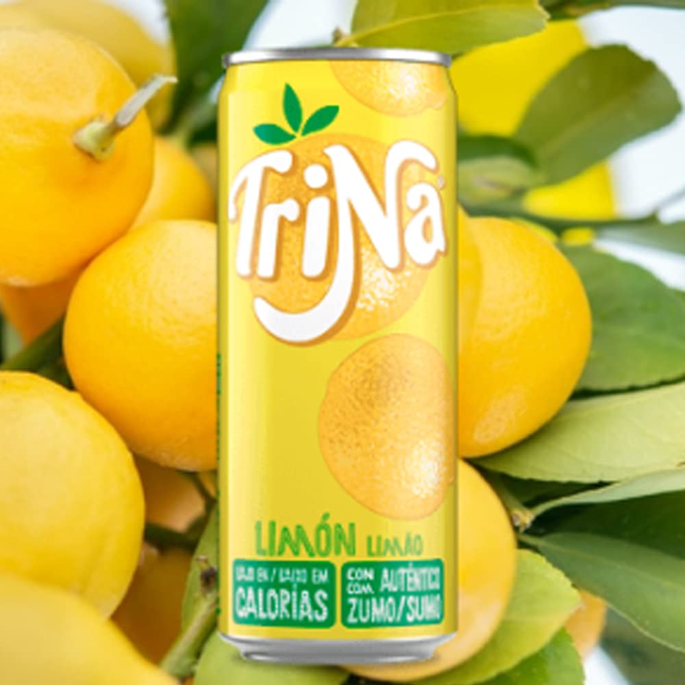 Trina Bebida Sin Gas de Limón, Refresco Bajo en Calorías - Lata, Pack 8x33cl