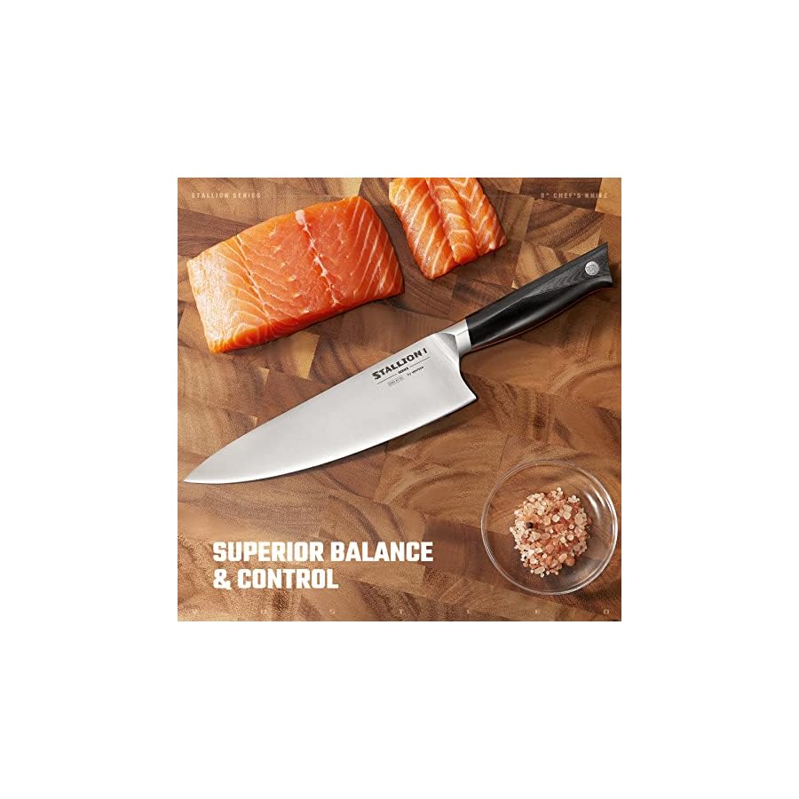 Vosteed-Japanese-Steel-Chef-Knife-8-Inch-Gyuto-Chef-Knife-for-Cooking-Cutting-Sharp-Kitchen-Knife-Stallion-Series Vosteed Japanese Steel Chef Knife - 8 Inch Gyuto Chef Knife for Cooking & Cutting - Sharp Kitchen Knife (Stallion Series)