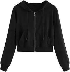 Vifucz Moletom feminino de manga comprida com capuz e caimento solto, cardigã com capuz, liso, inverno, outono, 2024, Q-060 Black Boy Girl Year, XG