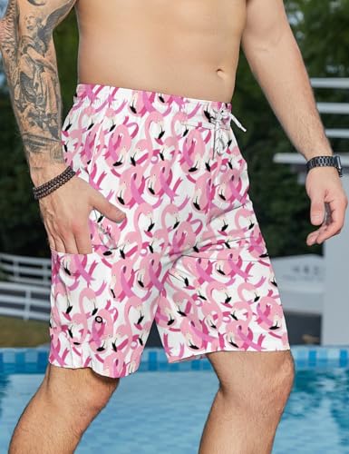 Swimming Trunks for Men Board Shorts 9 Inch Swimming Trunks with Compression Liner Beach Swimsuit4