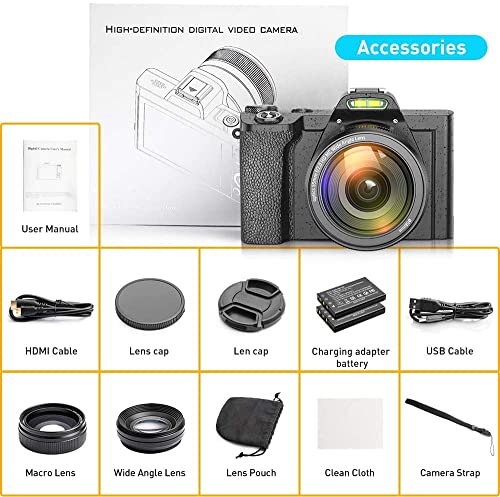 IXNAIQY 4K Digitalkamera Videokamera Camcorder Ultra HD 48MP WiFi YouTube Vlogging Kamera mit Weitwinkelobjektiv 3,5… – Bild 8