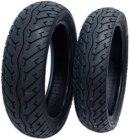 MMG Tires - SET Front Tire 100/80-14 and Rear 120/80-14 Tubeless Type for Mid to Large Scooters 125cc