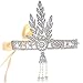 Produktbild BABEYOND Damen Stirnband Bling Silber Glanz Inspiriert von Great Gatsby Blatt Muster Perlen Stirnband Haar-Tiara Damen 1920 Accessoires