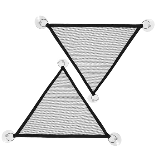 Ajcotahm 2 Pcs Bearded Dragon Lizard Hammock, Breathable Mesh Geckos Hammock, Reptile Hammocks for Lizard, Geckos, Snakes, Chameleons, Anoles, Iguanas (Black)