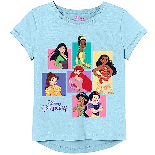 T-shirt Disney Princesses fille Vaiana Ariel Tiana coton