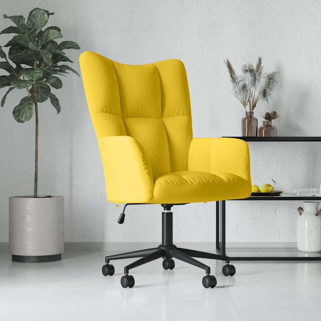 Sillón de relax de terciopelo amarillo mostaza, moderna silla de oficina ajustable con ruedas, sillón giratorio para salón, dormitorio, oficina, cómodo asiento interior para adultos