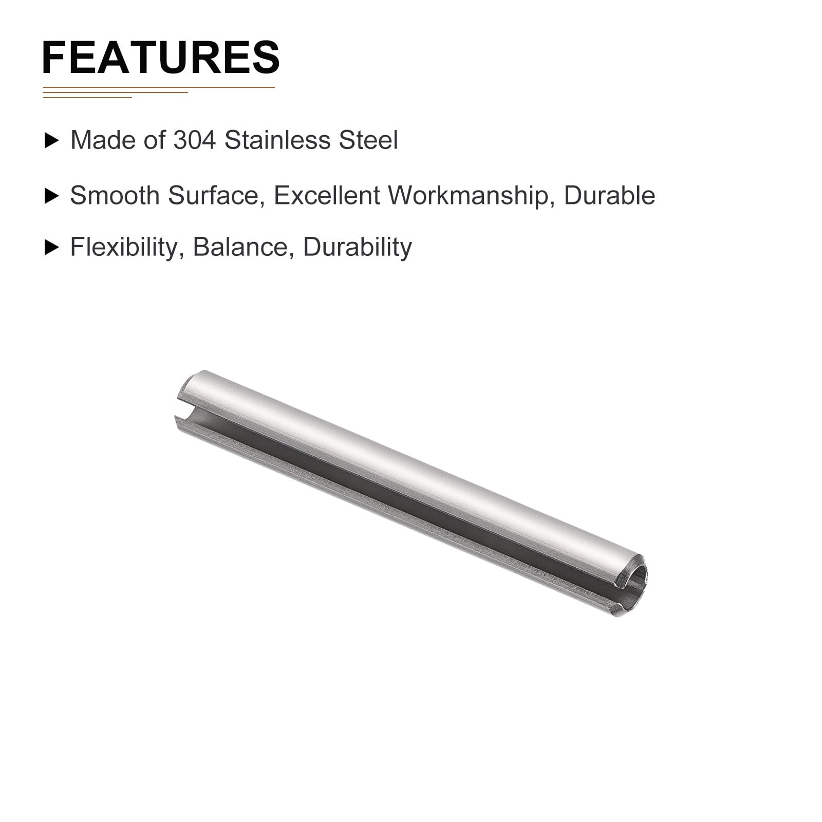 DTGN 6mmx45mm(DxL) Slotted Spring Pin, 10Pack, Good for Home Machine Fastener - Image 3