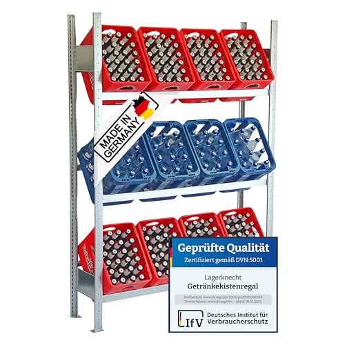 Lagerknecht Getränkekistenregal 12 Kisten 130 cm Made in Germany professionelle Ordnung für...
