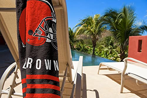 Image of NORTHWEST NFL Cleveland Browns Beach Towel, 30 inch x 60 inch, Stripes (Pack of 6)