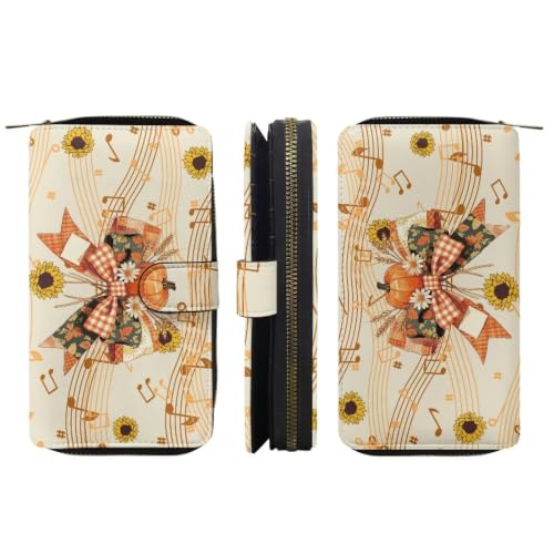 Image of COEQINE Ladies Wallets Pink Leopard Heart Black Printed Leather Phone Long Clutch Purses Check Coin Change Holder