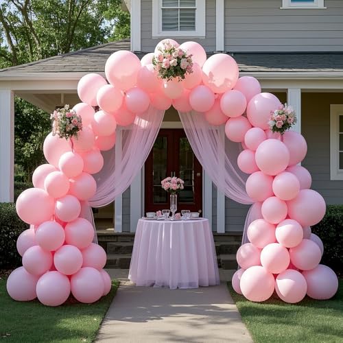 Image of Pastel Pink Balloons 12 inch,70pcs Light Pink Latex Party Balloons for Boys Girls Birthday Party Bridal Baby Shower Gender Reveal Birthday Party Decorations