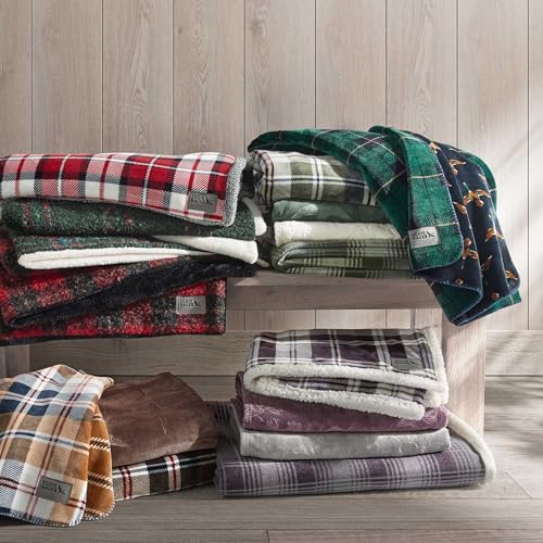 Image of Eddie Bauer - Throw Blanket, Ultra-Soft & Reversible Plush Bedding, Throw Blanket for Couch & Bed (Trailhead Plaid Red, 60 inch x 70 inch)