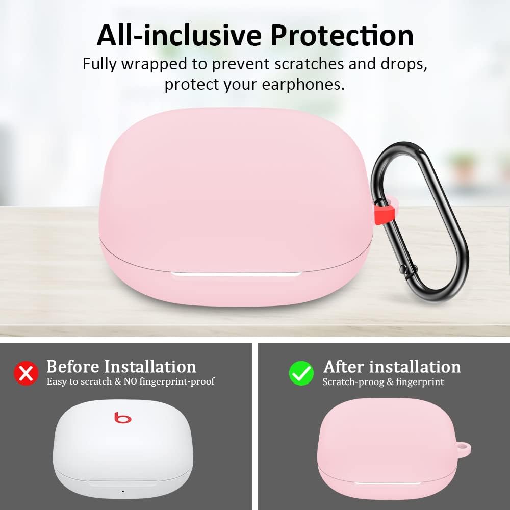 Compatible with Beats Fit Pro Protector Case Cover 2021 Soft Pink Silicone Protective Skin - LEFXMOPHY