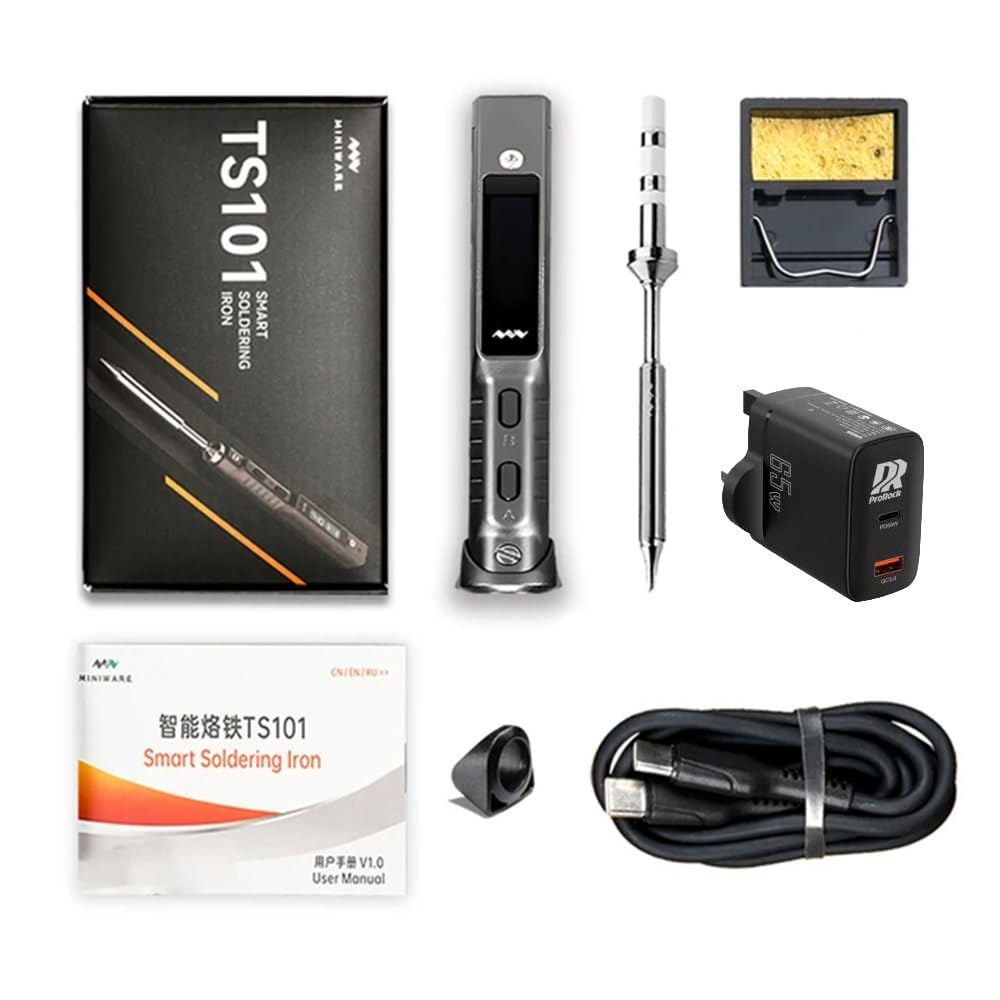 TS101 Soldering Iron (BC2) Black + 65W Charger + Mini Stand